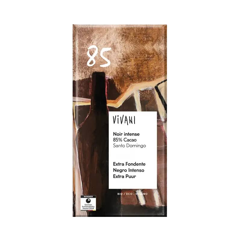 Tablette de Chocolat Noir Intense 85% bio VIVANI 80 g