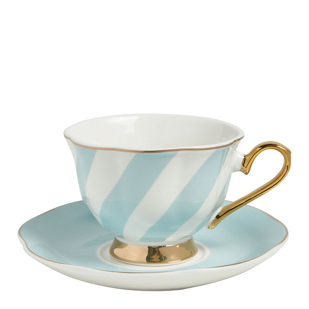 Lot de 2 Tasses et sous-tasses Pastel Bleu