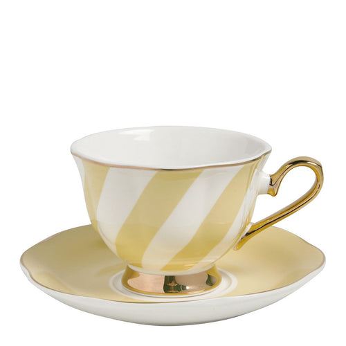 1 Tasse et sous-tasse Pastel Jaune