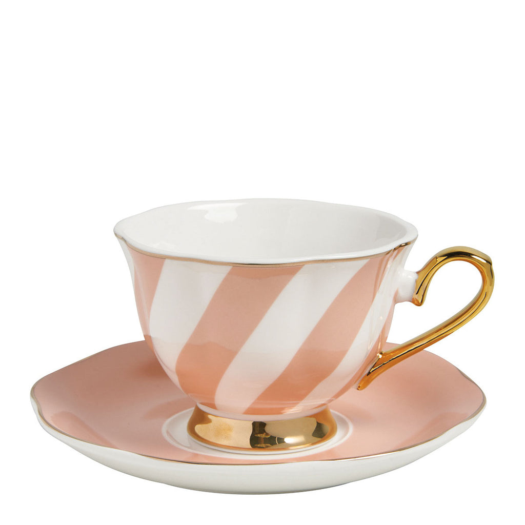 Lot de 2 Tasses et sous-tasses Pastel Rose